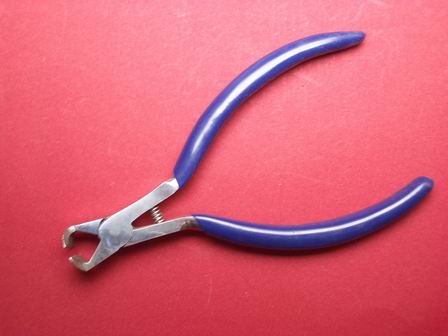 Kopfschneider Werkzeug mit Feder, blau beschichte Griffe 