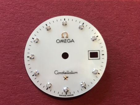Omega Constellation Perlmutt Damenuhr Zifferblatt mit diamantbesetzten Indikationen, Durchmesser: 20,50mm 