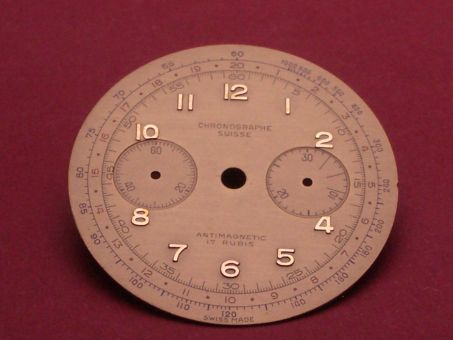Landeron Chronographen-Zifferblatt, Durchmesser: 34,1mm, für die großen Vintage Golduhren, passend für Kaliber: 11, 13, 47, 48, 49, 50, 51, 54, 148, 149, 151, 152, 153, 154, 189, 248, 349, 353 