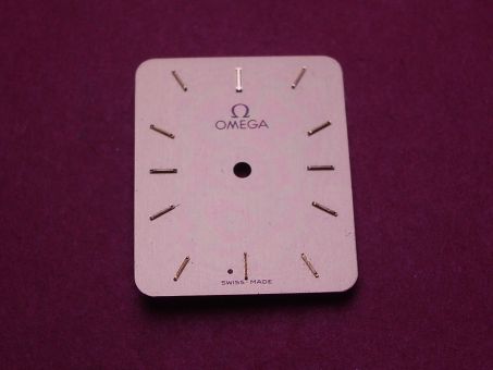 Omega Zifferblatt, 20,0mm x 25,1mm, gold mit goldfarbenen Inlays 