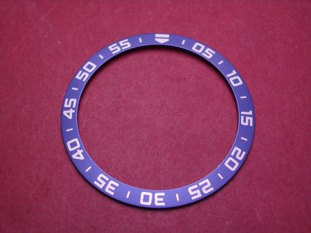 Einlage für Index Lünette passend auch für Uhren der Marke Tag Heuer, Modell Formula 1, Außen-Ø 40,1mm, Innen-Ø 33,1mm, Farbe: blau/silber 