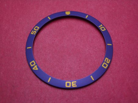 Einlage für Index Lünette passend auch für Uhren der Marke Tag Heuer, Modell Formula 1, Außen-Ø 38,6mm, Innen-Ø 32,2mm, Farbe: blau/gold 