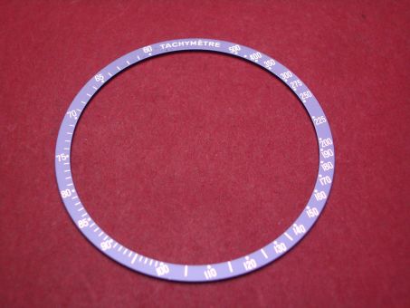 Einlage für Index Lünette passend auch für Uhren der Marke Tag Heuer, Modell Carrera, Außen-Ø 38,7mm, Innen-Ø 34,0mm, Farbe: blau/silber 