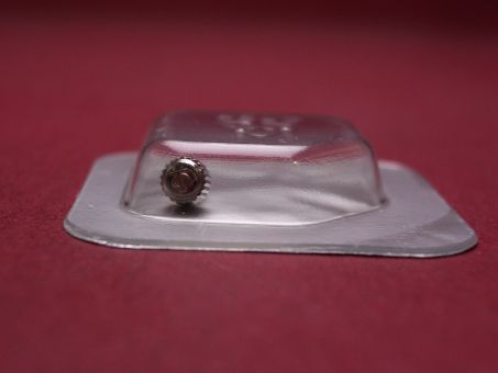 Baume & Mercier Krone, Stahl, Ø 3,46mm, Höhe 2,2mm, Gesamthöhe 4,86mm, verschraubt, MV090070 