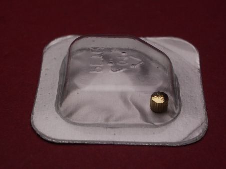 Jaeger LeCoultre Krone, goldfarben, Ø 3,0mm, Höhe 2,3mm, mit innenliegender Dichtung, QHI00060 