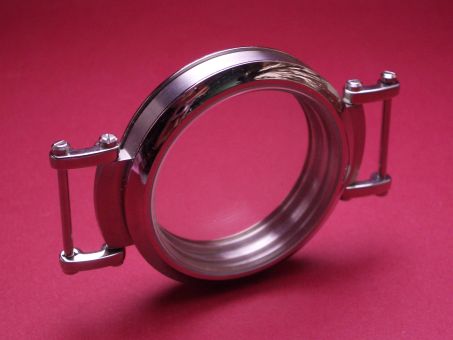Glasboden-Edelstahl Gehäuse für Taschenuhrwerke 