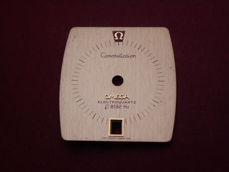 Omega Zifferblatt, Gold 0,750er 18K, für Omega Kal. 1300 Constellation Elektroquartz f8192 Hz, auch Beta 21 gebraucht 