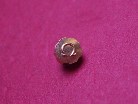 Omega Krone, Gelbgold Ø 4,2mm, Höhe 1,8mm, Gesamthöhe 2,9mm, für Constellation, ohne innenliegende Dichtung, gebraucht 