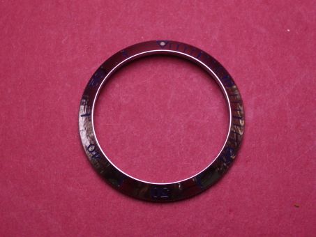 Cartier Lünette, Stahl, blaue Schrift, Außen-Ø 35,5mm, Innen-Ø 28,9mm, für Pasha, gebraucht 