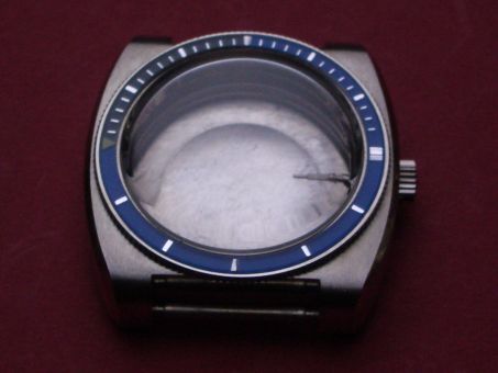 Herrenarmbanduhr-Gehäuse Chrom mit brehbarer Luinette 