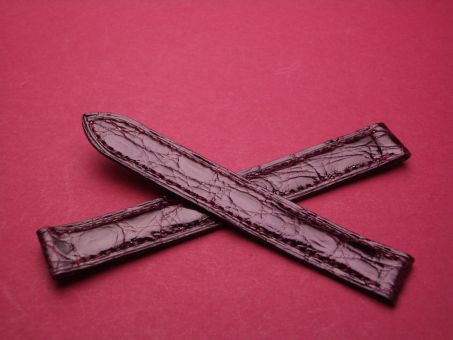 Cartier Uhren-Lederarmband, Krokodil 12mm Farbe: Rote Beere 