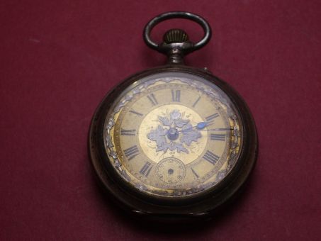 Taschenuhr, 800er Silber, Ø 46,5mm, gebraucht 