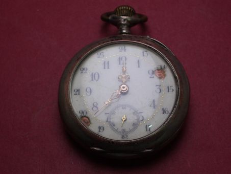 Taschenuhr, 800er Silber, Ø 46,9mm, gebraucht 