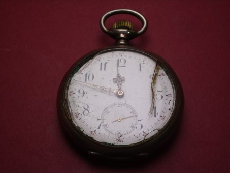 Taschenuhr, 800er Silber, Ø 51,3mm, gebraucht 