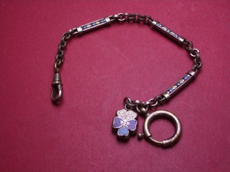 Taschenuhrkette mit Anhänger, Länge 18,5cm, gebraucht 