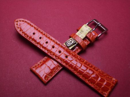 Louisiana Krokodil-Leder-Armband, 20mm im Verlauf auf 16mm Farbe: Orange 