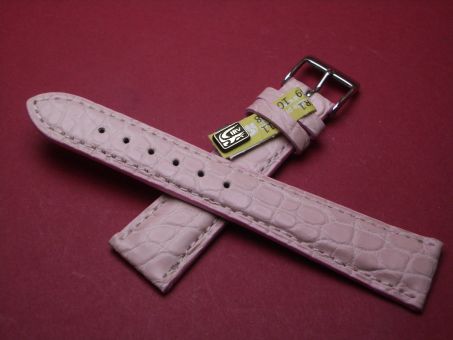 Louisiana Krokodil-Leder-Armband, 20mm im Verlauf auf 16mm Farbe: Rosa 