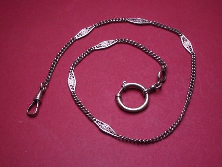 Taschenuhrkette, Länge 46,5cm, gebraucht 