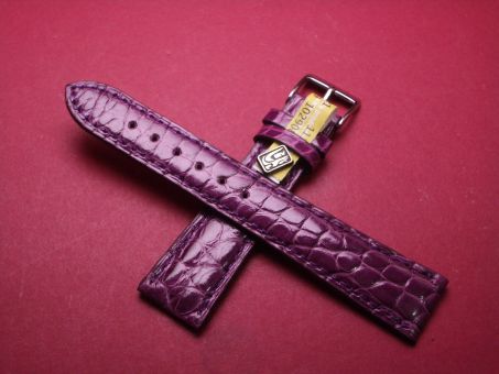 Louisiana Krokodil-Leder-Armband, 20mm im Verlauf auf 16mm Farbe: Violet 