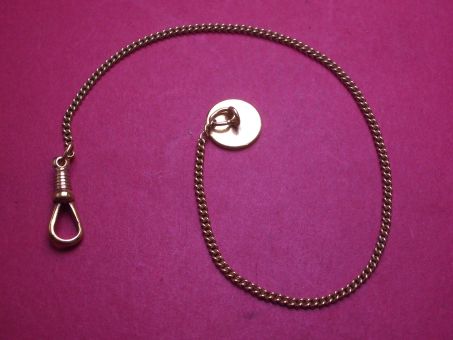 Taschenuhrkette, Ankermuster, Länge 24,7cm, gebraucht 