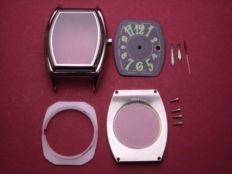 Uhren-Gehäuse kompletter Bausatz mit schwarzem Zifferblatt für ETA 2824-2 oder Sellita SW200 Uhrwerke 