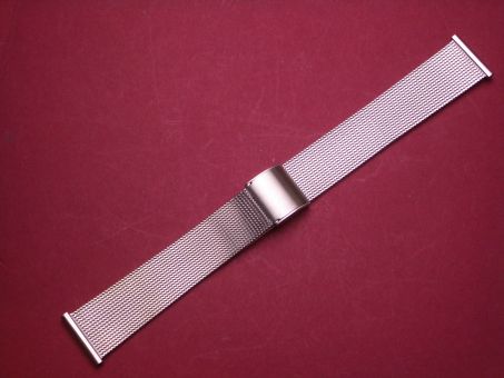 Schönes altes zwei geteiltes Metall-Uhren-Armband 20mm im Verlauf auf 16mm, aus den 70er Jahren, mit verschiebbaren Verschluss 