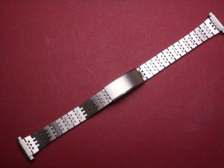 Schönes altes Metall-Uhren-Armband 16mm im Verlauf auf 10mm an der Faltschließe, aus den 70er Jahren, Anstoßbreite 16mm 