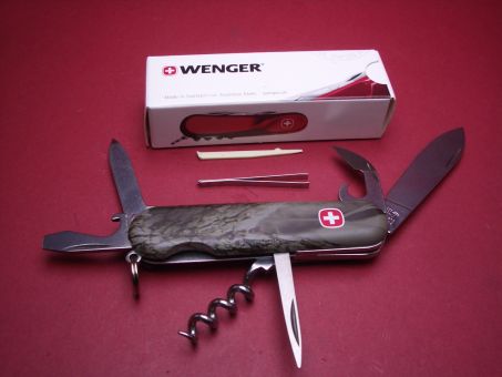 Seltenes Wenger Schweizer Gehäuseöffner-Messer,  Modell Hardwoods 10, 11-teilig 
