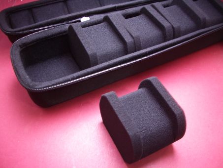 Aufbewahrungs- /Transportbox für bis zu 5 Uhren, mit Reißverschluss und Tragegriff 