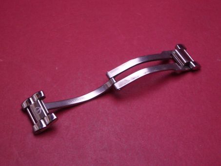 Baume & Mercier Faltschließe, Stahl, mit Anschlussglied, 16mm, gebraucht 