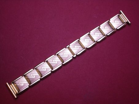 Schönes altes Flex Metall-Uhren-Armband 18mm, aus den 60er Jahren Farbe: gelbgold 