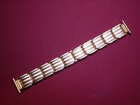 Schönes altes Flex Metall-Uhren-Armband 18mm, aus den 60er Jahren Farbe: gelbgold 