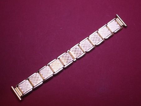 Schönes altes Flex Metall-Uhren-Armband 18mm, aus den 60er Jahren Farbe: gelbgold 