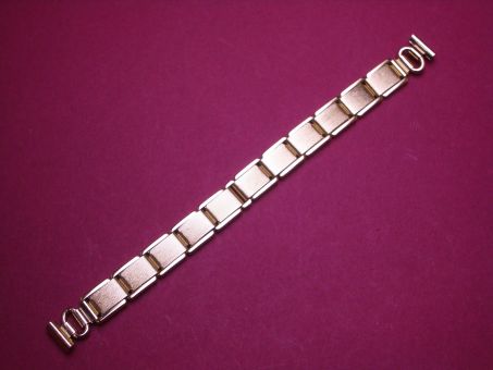 Schönes altes Damen Flex Metall-Uhren-Armband, 10mm, aus den 60er Jahren Farbe: gelbgold 
