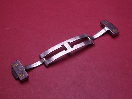 Cartier Faltschließe, Stahl/Gold, mit Schließblech, Schließen-Anstoßbreite 10,2mm, gebraucht 