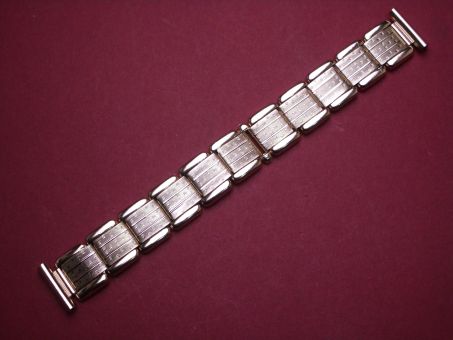 Schönes altes Flex Metall-Uhren-Armband Extra lang, 18mm, aus den 60er Jahren Farbe: rosegold 