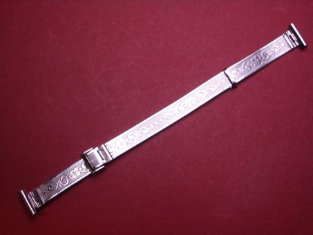 Schönes altes Damen Metall-Uhren-Armband, 12mm, aus den 60er, Jahren mit verschiebbaren Verschluss 