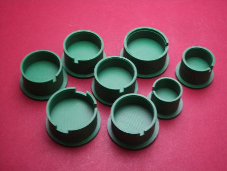 8-teiliges Uhrwerkhalter-Set aus Kunststoff, verschiedene Größen 