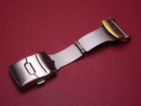 Faltschließe, 20mm, Stahl/vergoldet 