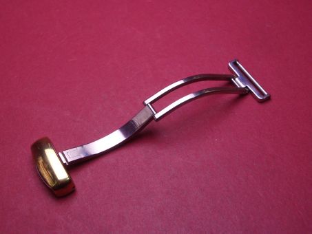 Faltschließe, 18mm, Stahl/vergoldet 