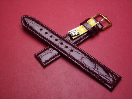 Lederarmband, Krokodil, Breite: 16mm, Längen: 118mm & 78mm, Farbe: bordeaux-rot 