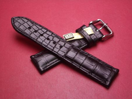 Chronoswiss Lederarmband, Krokodil, Breite: 21mm-20mm, Längen: 118mm & 75mm, Farbe: schwarz matt 