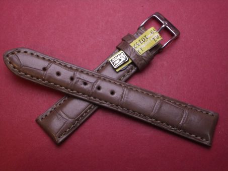 Louisiana Krokodil-Leder-Armband , 18mm im Verlauf auf 16mm Farbe: braun 