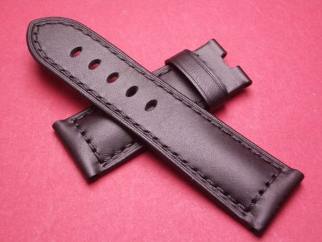 Panerai Lederarmband, Kalb, 22mm im Verlauf auf 20mm an der Schließe, Farbe: schwarz, ohne Schließe, MXE04WSJ 