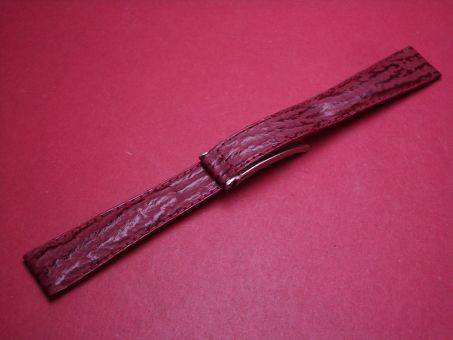 Hagra Lederarmband, Kalb mit Haifischprägung, Breite: 18mm-14mm, mit Faltschließe, Gesamtlänge: 17,3cm, Farbe: weinrot 