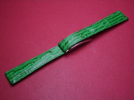 Hagra Lederarmband, Kalb mit Haifischprägung, Breite: 18mm-14mm, mit Faltschließe, Gesamtlänge: 17cm, Farbe: grün 
