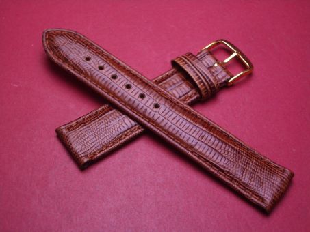 Lederband, Kalb mit Eidechsenprägung, Breite: 19mm-18mm, Länge: 118mm & 76mm, Farbe: braun 