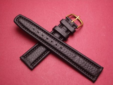 Leder-Armband Montana 20mm im Verlauf auf 18mm, Farbe: Schwarz 