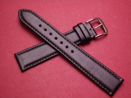 Leder-Armband Graf 18mm im Verlauf auf 16mm,  Farbe: Schwarz 