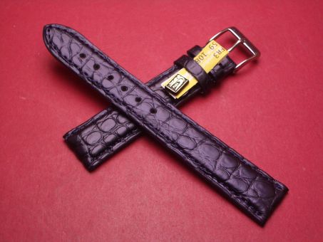 Louisiana Lederarmband, Krokodil, Breite: 18mm-16mm, Länge: 118mm & 77mm, Farbe: dunkelblau 